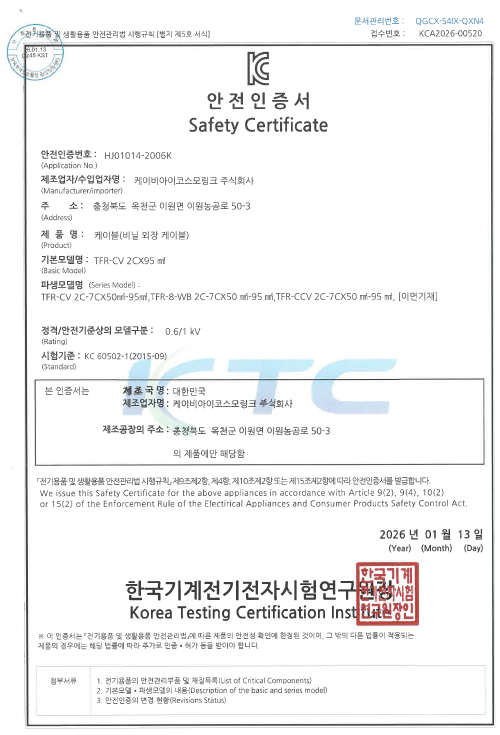 0.6/1kV TFR-CV 2C*95 HJ01014-2006