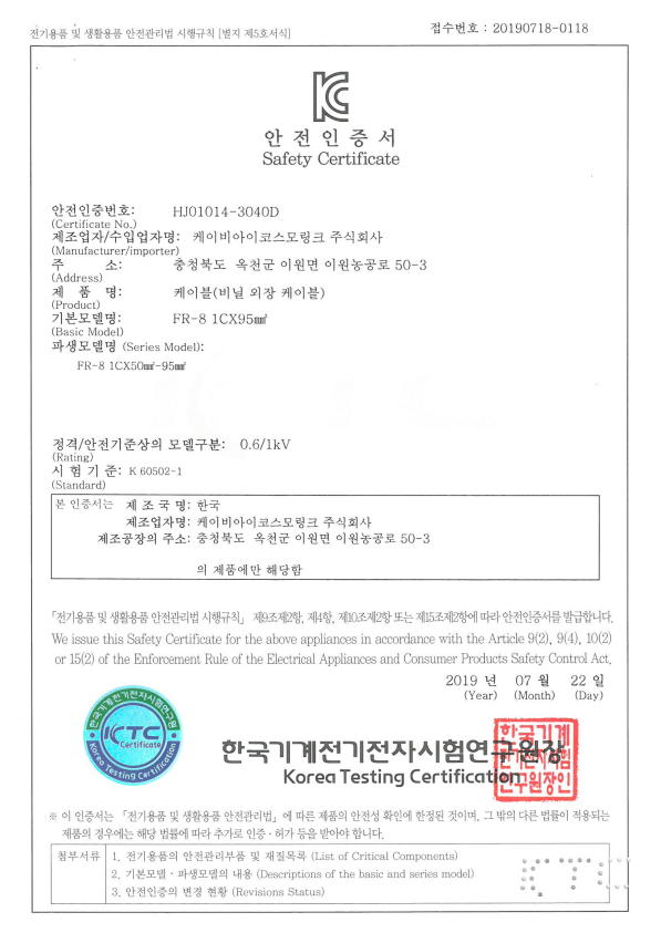 0.6/1kV FR-8 1C*95㎟